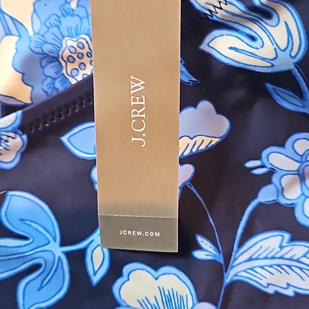 J. Crew Ruched One Shoulder One Piece in Midnight Blue Floral Size 24 BNWT - Picture 5 of 6